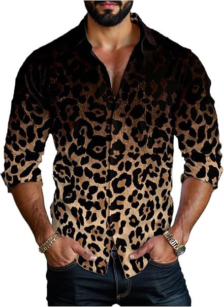 Herrskjorta med extravagant leopardmönster Mirla-Eva Jonsson