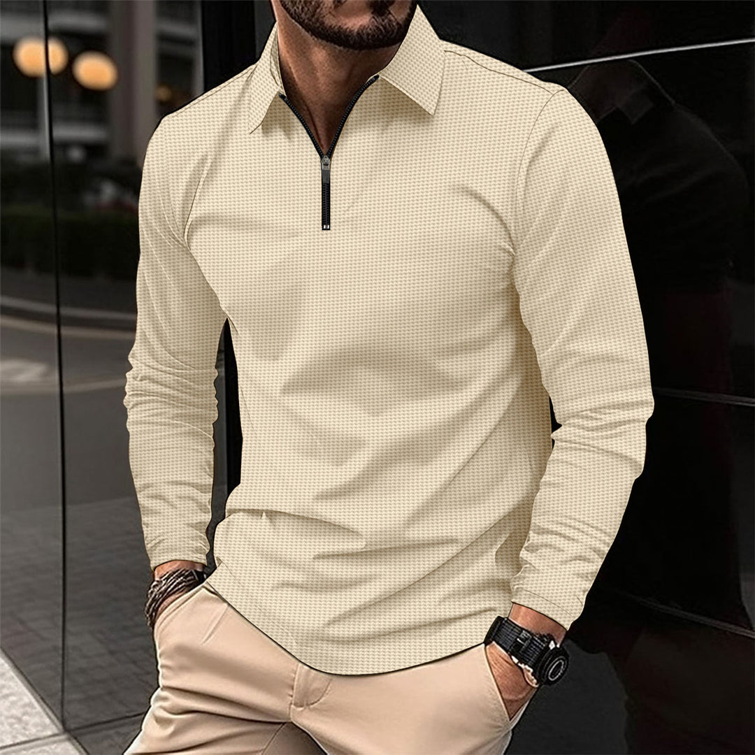 Herrskjorta med ståkrage och dragkedja Mirla-Eva Jonsson