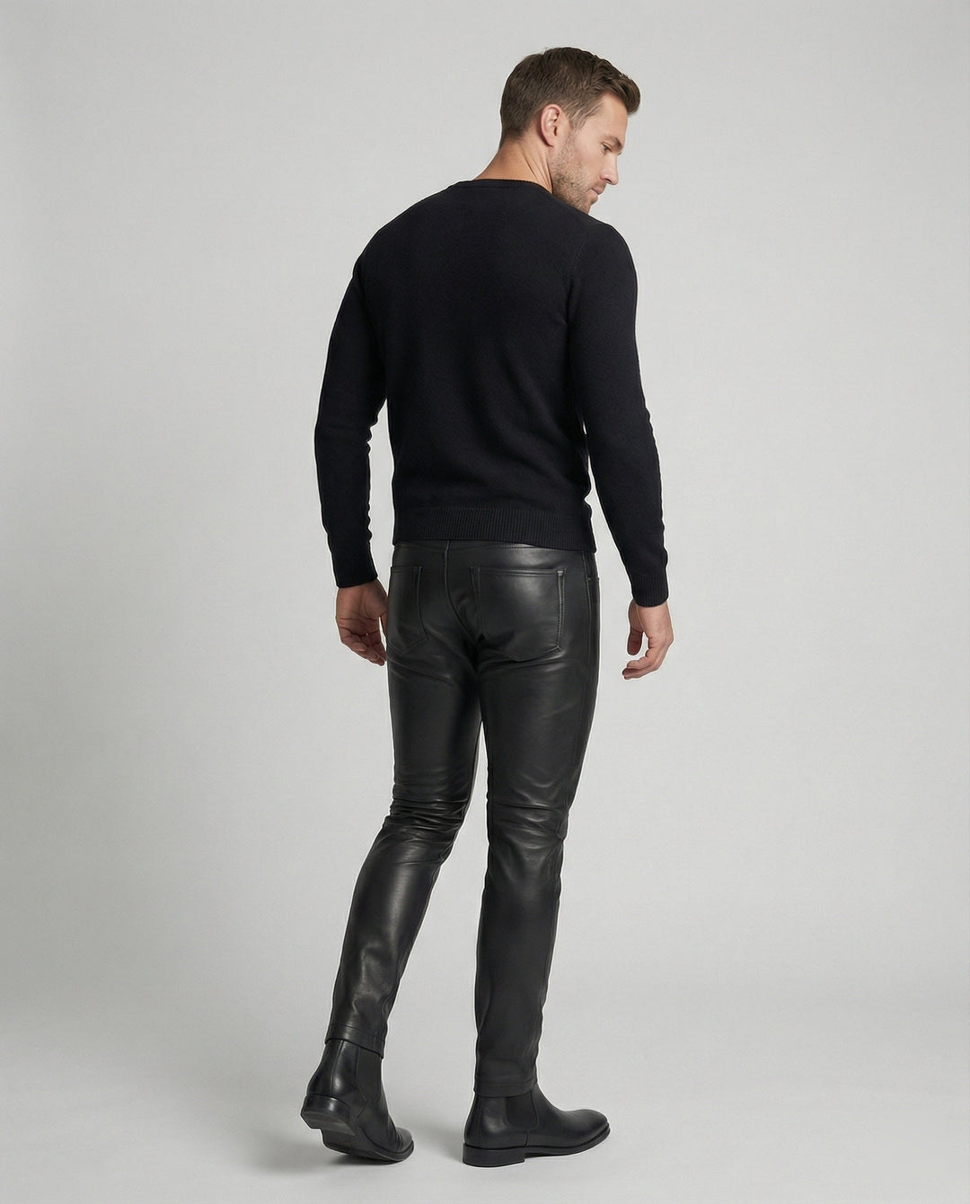 Herrskonstläderbyxor Slim Fit-Eva Jonsson