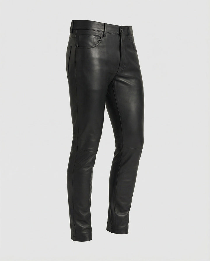 Herrskonstläderbyxor Slim Fit-Eva Jonsson