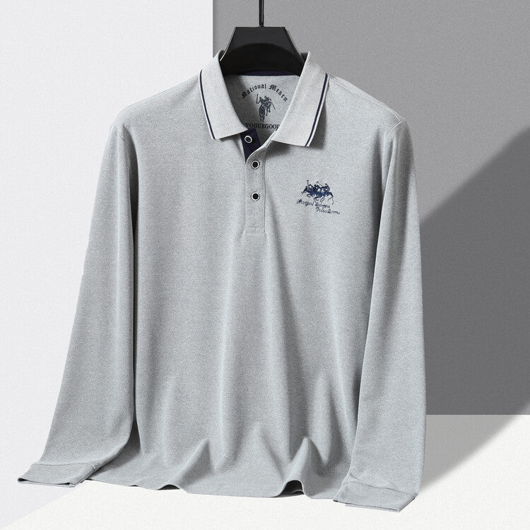 Herrsportigt poloshirt med strukturerad krage och andningsaktiga egenskaper Mirla-Eva Jonsson