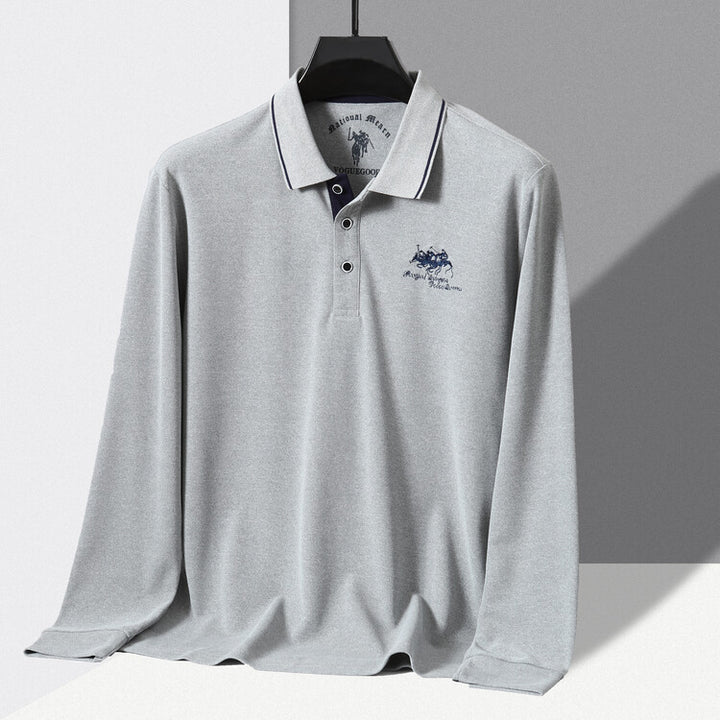 Herrsportigt poloshirt med strukturerad krage och andningsaktiga egenskaper Mirla-Eva Jonsson