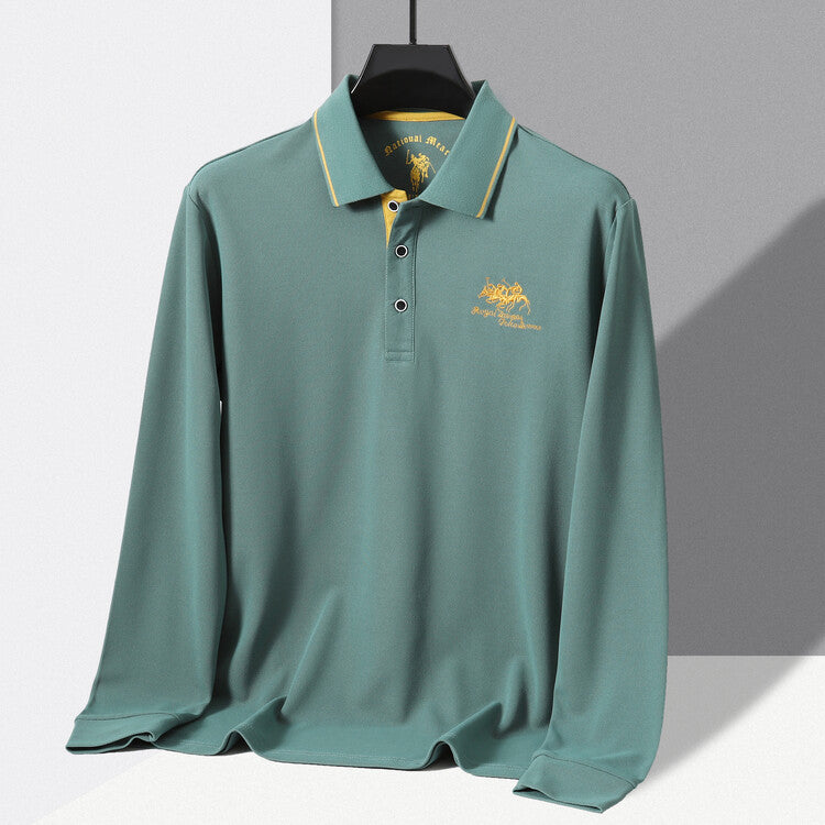 Herrsportigt poloshirt med strukturerad krage och andningsaktiga egenskaper Mirla-Eva Jonsson