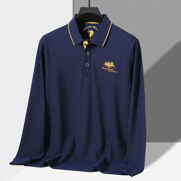 Herrsportigt poloshirt med strukturerad krage och andningsaktiga egenskaper Mirla-Eva Jonsson
