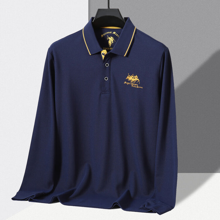 Herrsportigt poloshirt med strukturerad krage och andningsaktiga egenskaper Mirla-Eva Jonsson