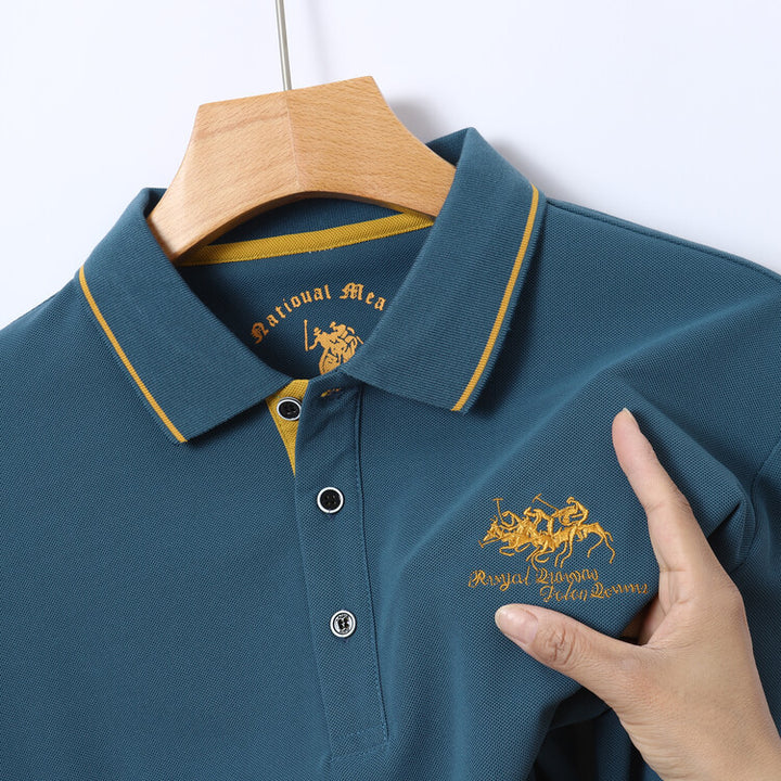 Herrsportigt poloshirt med strukturerad krage och andningsaktiga egenskaper Mirla-Eva Jonsson