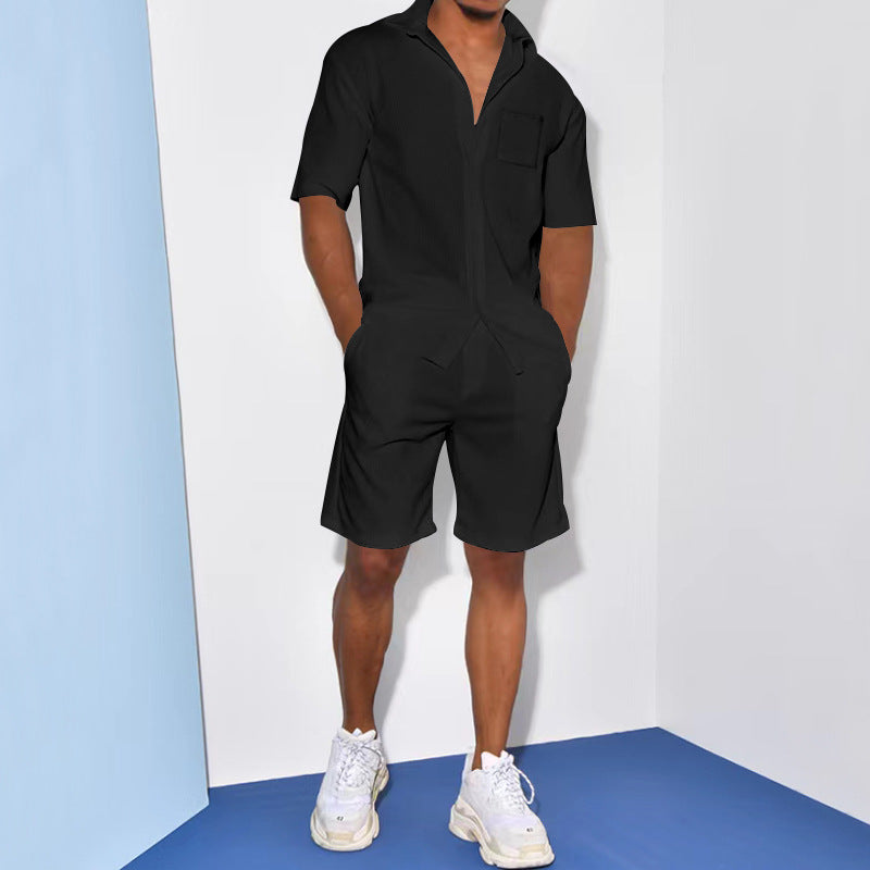 Herrstil Jumpsuit med Praktiska Fickor och Sportig Flair Mirla-Eva Jonsson