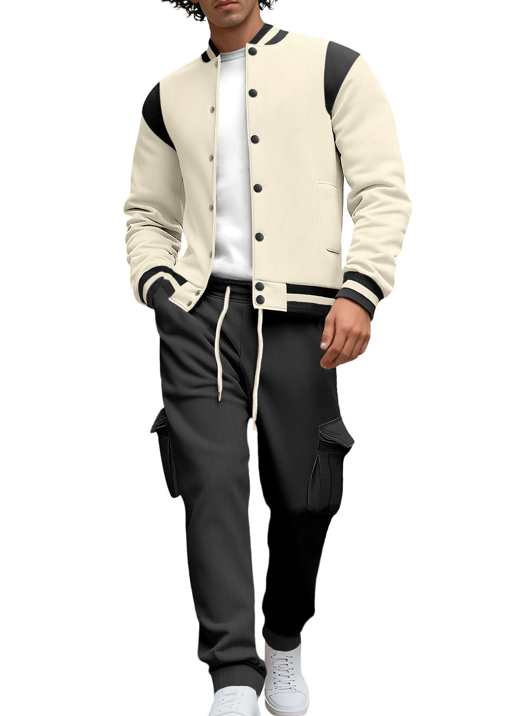 Herrstylig collegejacka med asymmetrisk design Mirla-Eva Jonsson