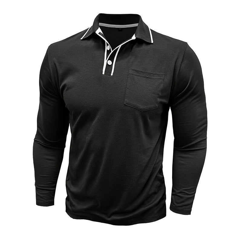 Herrstylig långärmad polo med kontrastkrage Eva Jonsson-Eva Jonsson