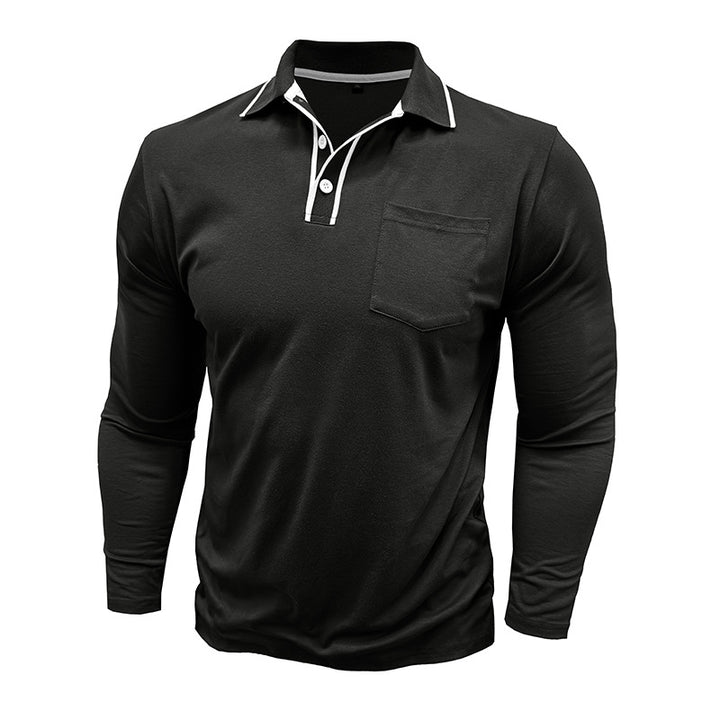 Herrstylig långärmad polo med kontrastkrage Eva Jonsson-Eva Jonsson