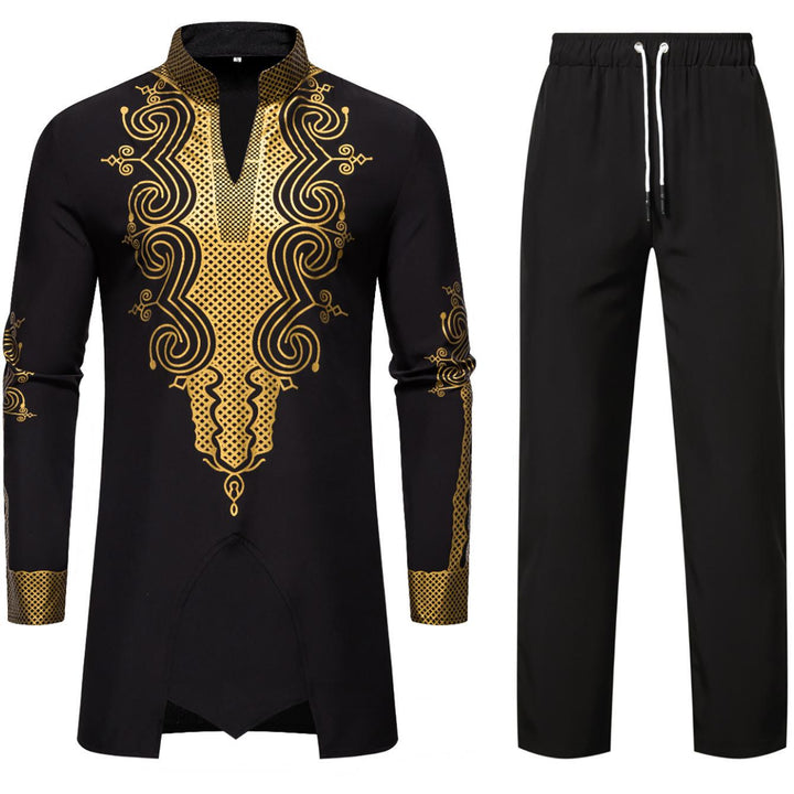 Herrtraditionell outfit med detaljerat mönster Mirla-Eva Jonsson