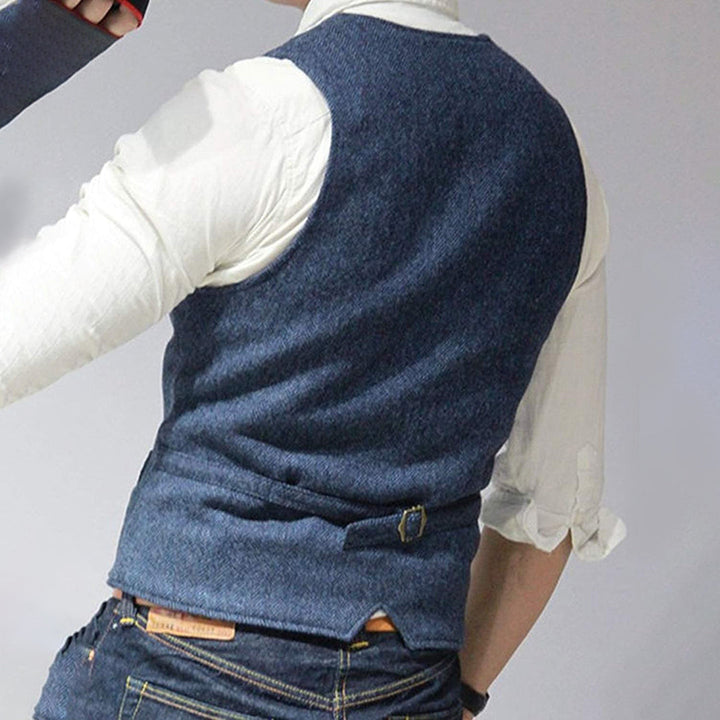 Herr Tweedväst med Enkelknäppning & Casual Stil | Eva Jonsson-Eva Jonsson