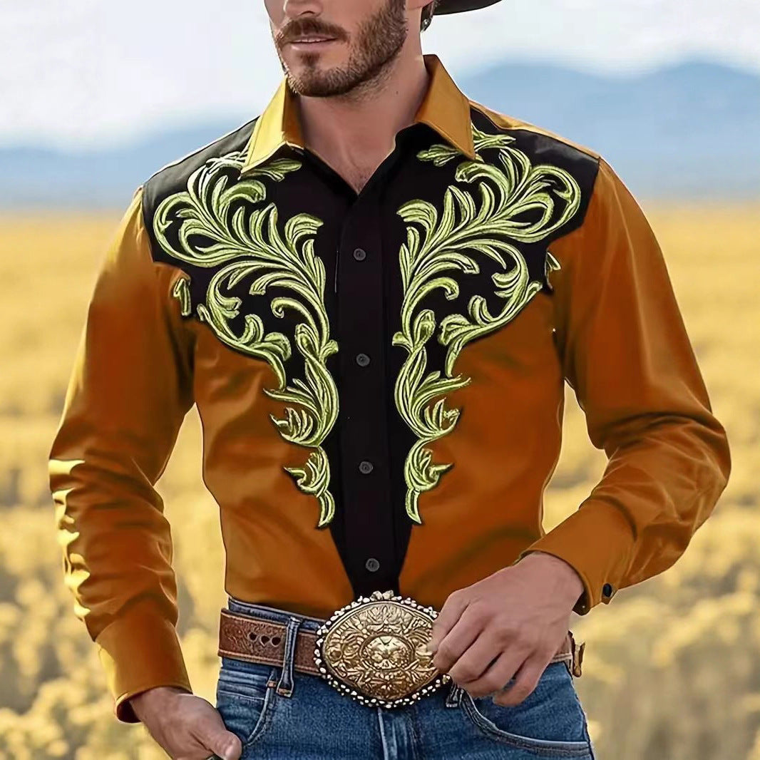 Herrwesternskjorta med konstfull broderi Mirla-Eva Jonsson