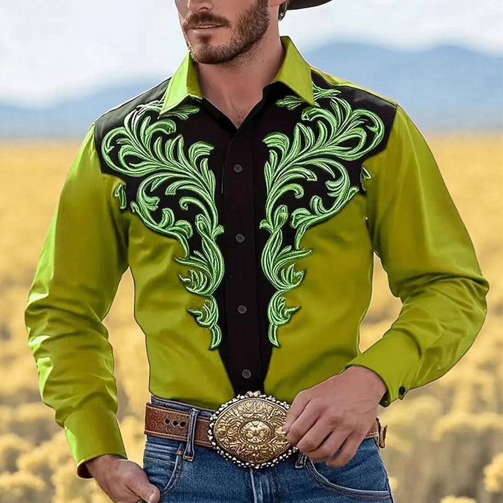 Herrwesternskjorta med konstfull broderi Mirla-Eva Jonsson