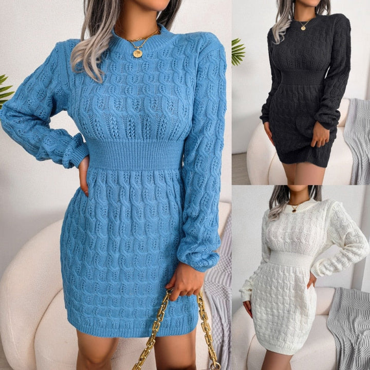 Hina Klänning | Bodycon damklänning stickad varm-Eva Jonsson
