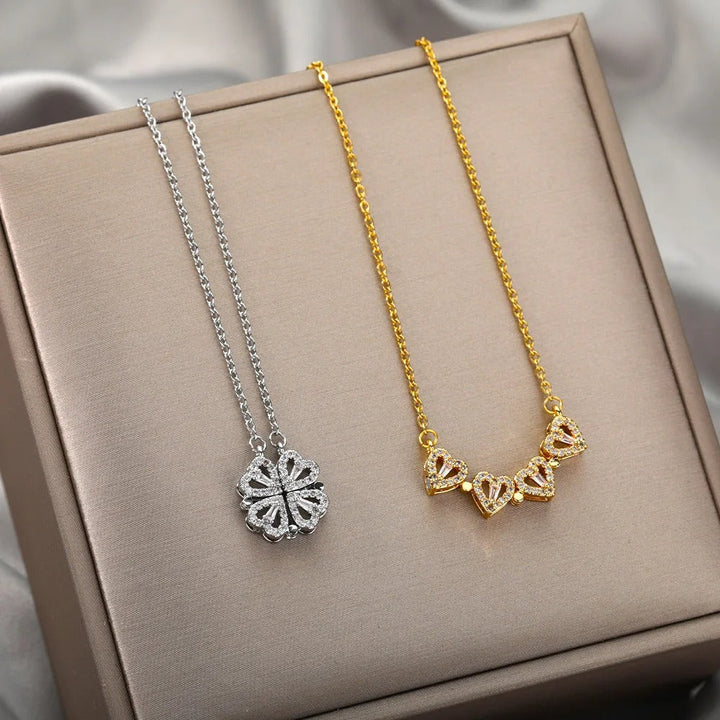 Hjärthalsband | Zirkon | Silver | Guldhalsband | Halsband för damer-Eva Jonsson
