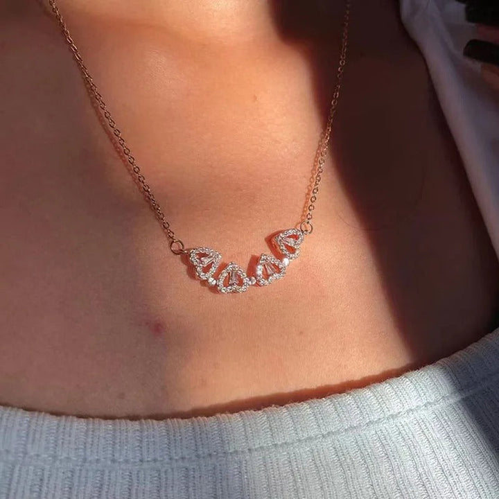 Hjärthalsband | Zirkon | Silver | Guldhalsband | Halsband för damer-Eva Jonsson
