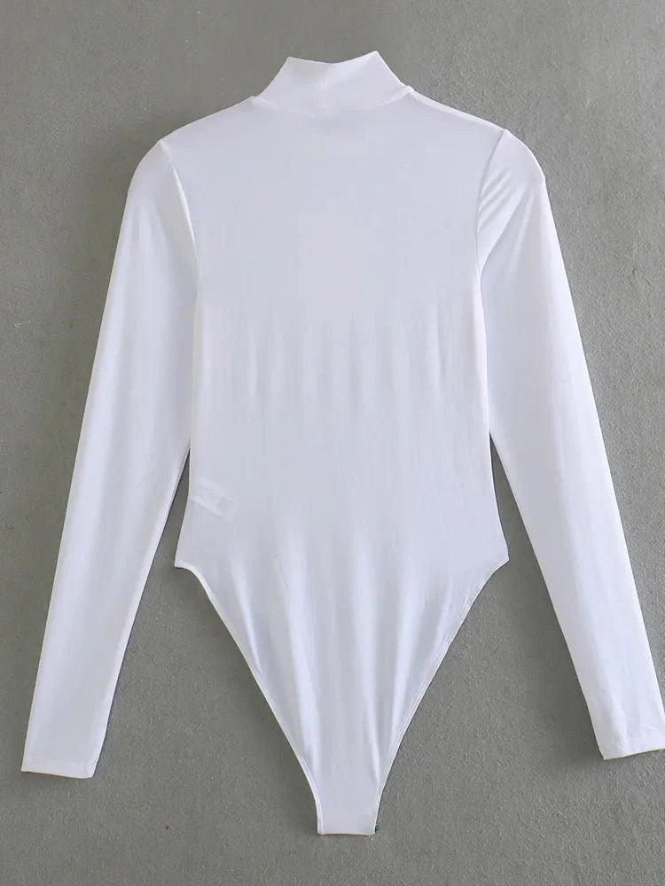 Höghalsad Bodysuit – Bodysuit med långa ärmar och turtleneck för damer-Eva Jonsson