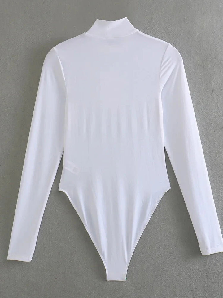 Höghalsad Bodysuit – Bodysuit med långa ärmar och turtleneck för damer-Eva Jonsson
