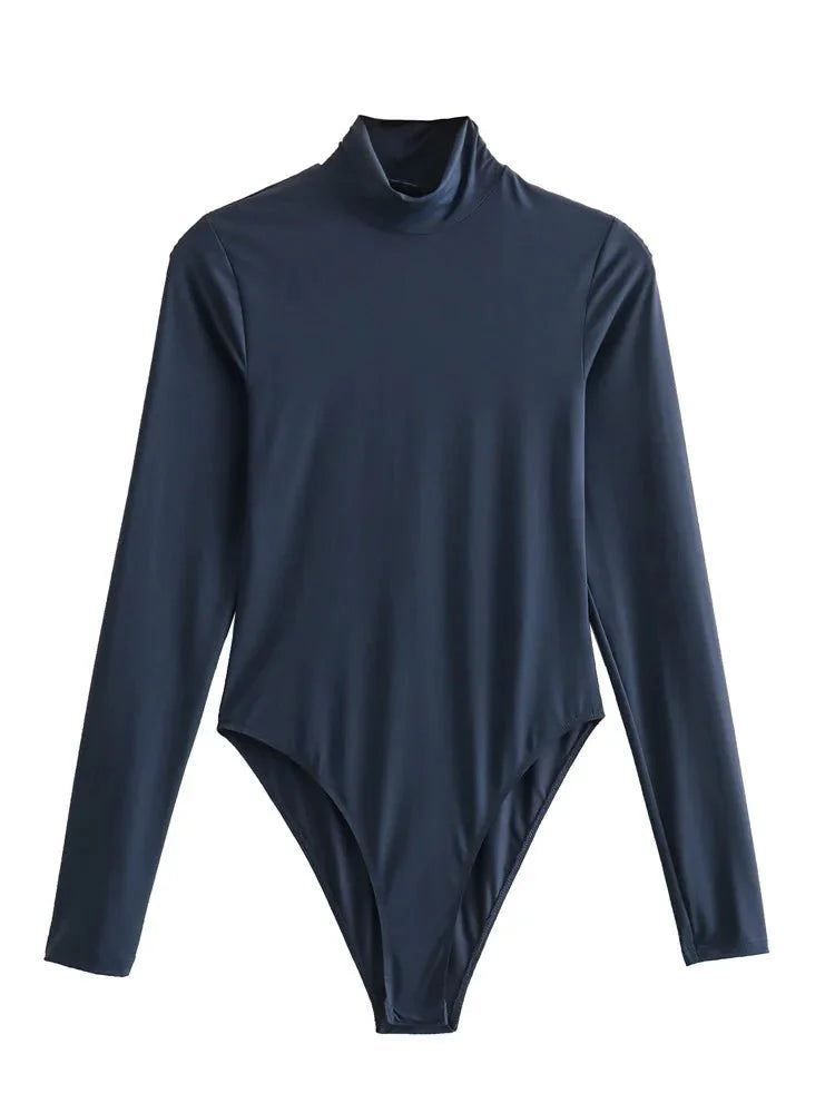 Höghalsad Bodysuit – Bodysuit med långa ärmar och turtleneck för damer-Eva Jonsson
