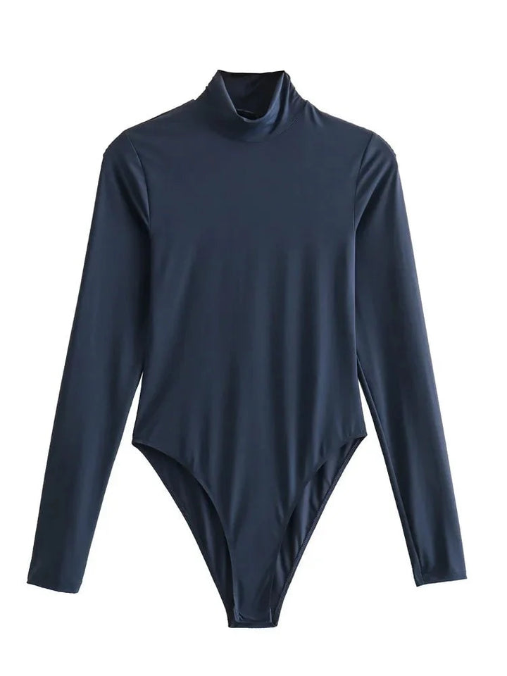 Höghalsad Bodysuit – Bodysuit med långa ärmar och turtleneck för damer-Eva Jonsson
