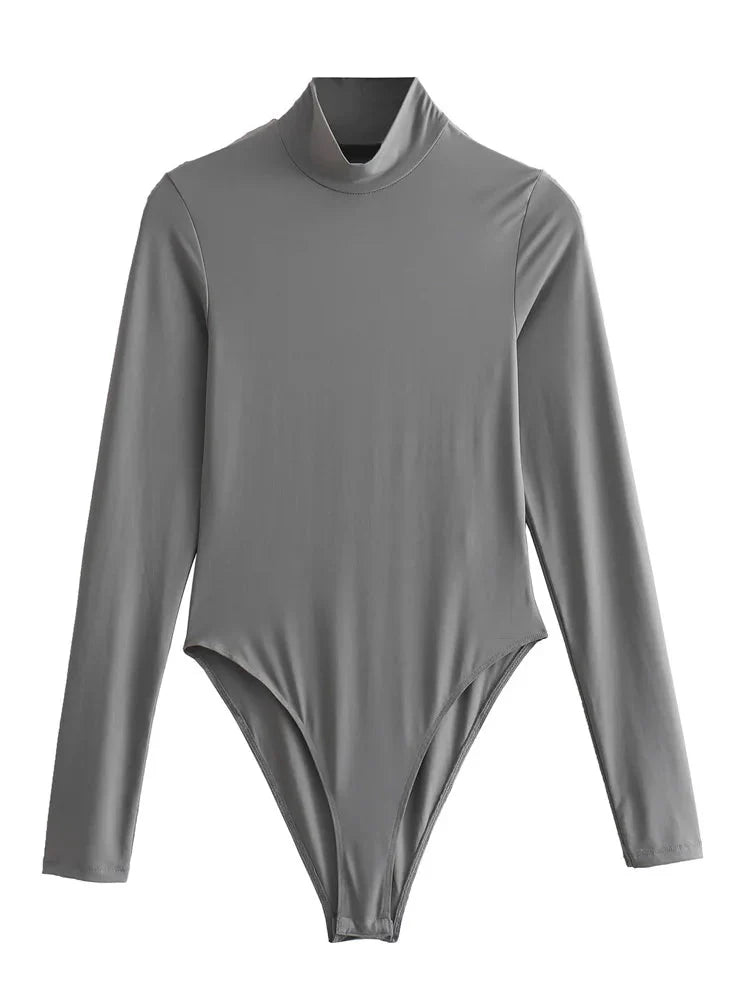 Höghalsad Bodysuit – Bodysuit med långa ärmar och turtleneck för damer-Eva Jonsson