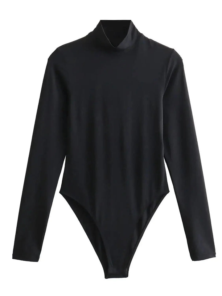 Höghalsad Bodysuit – Bodysuit med långa ärmar och turtleneck för damer-Eva Jonsson