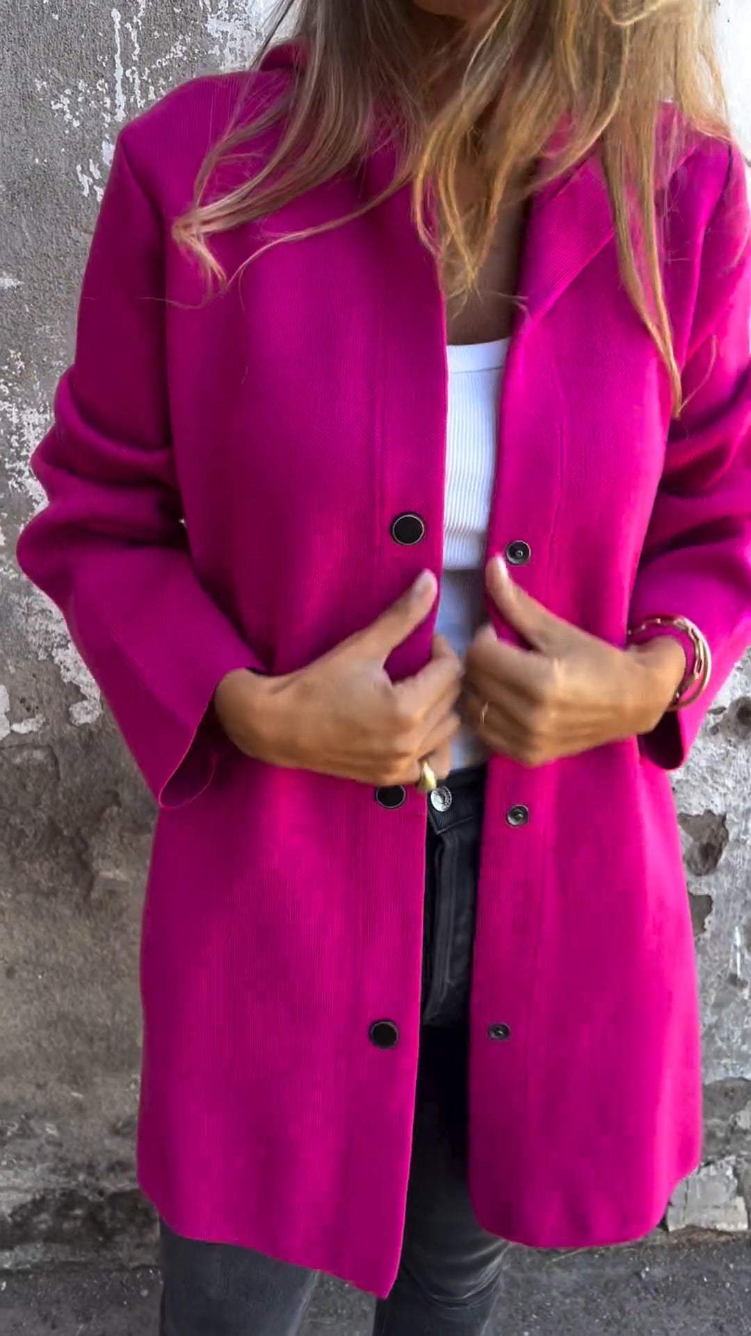 Hooded Cardigan - Damtröja med lös passform och knappar, lång cardigan och huva-Eva Jonsson