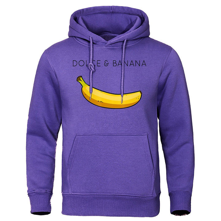 Hoodie | Bananmönster | Dragsko | Pullover Hoodie | Avslappnad Hoodie-Eva Jonsson