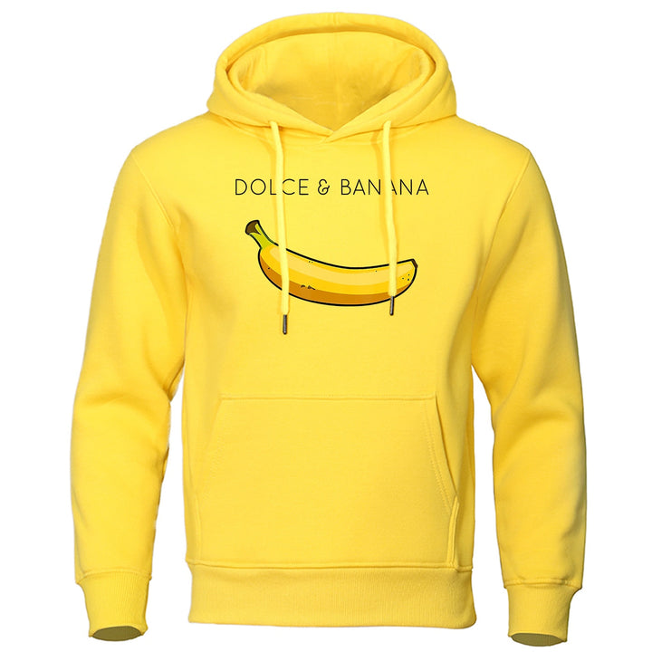 Hoodie | Bananmönster | Dragsko | Pullover Hoodie | Avslappnad Hoodie-Eva Jonsson