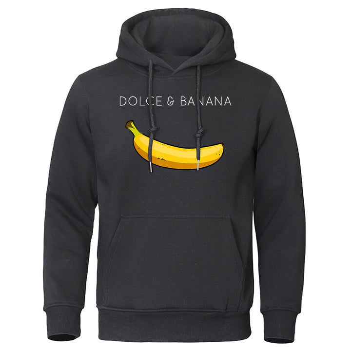 Hoodie | Bananmönster | Dragsko | Pullover Hoodie | Avslappnad Hoodie-Eva Jonsson