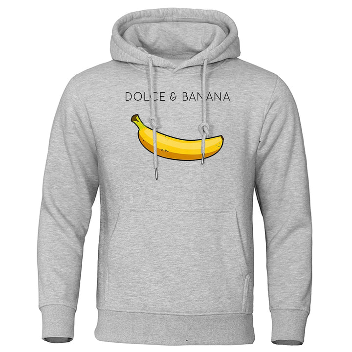 Hoodie | Bananmönster | Dragsko | Pullover Hoodie | Avslappnad Hoodie-Eva Jonsson