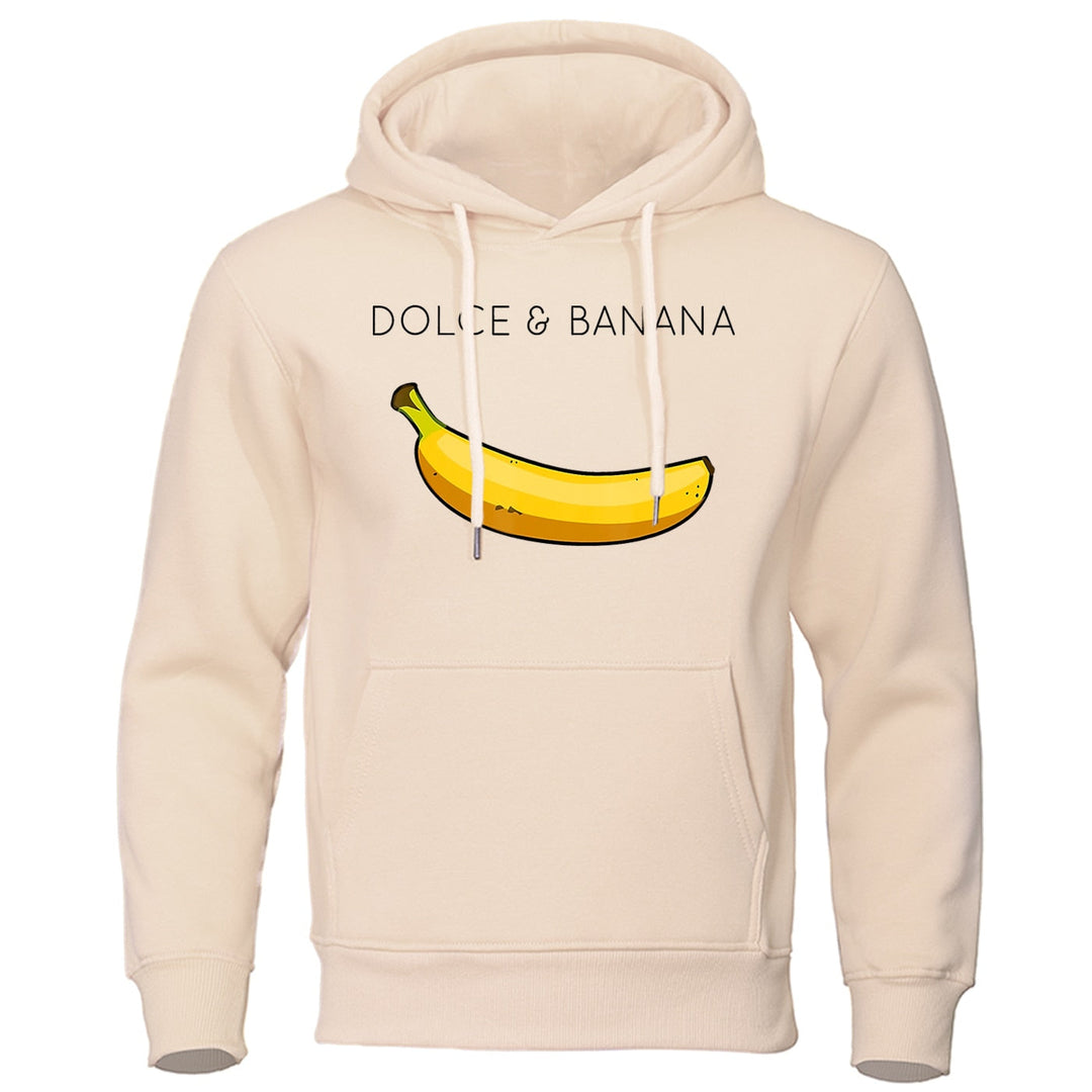 Hoodie | Bananmönster | Dragsko | Pullover Hoodie | Avslappnad Hoodie-Eva Jonsson