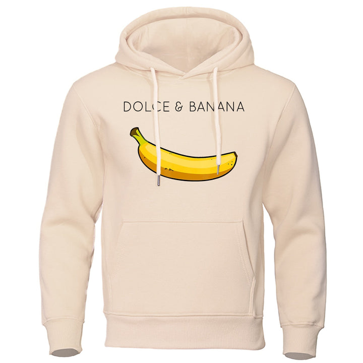 Hoodie | Bananmönster | Dragsko | Pullover Hoodie | Avslappnad Hoodie-Eva Jonsson