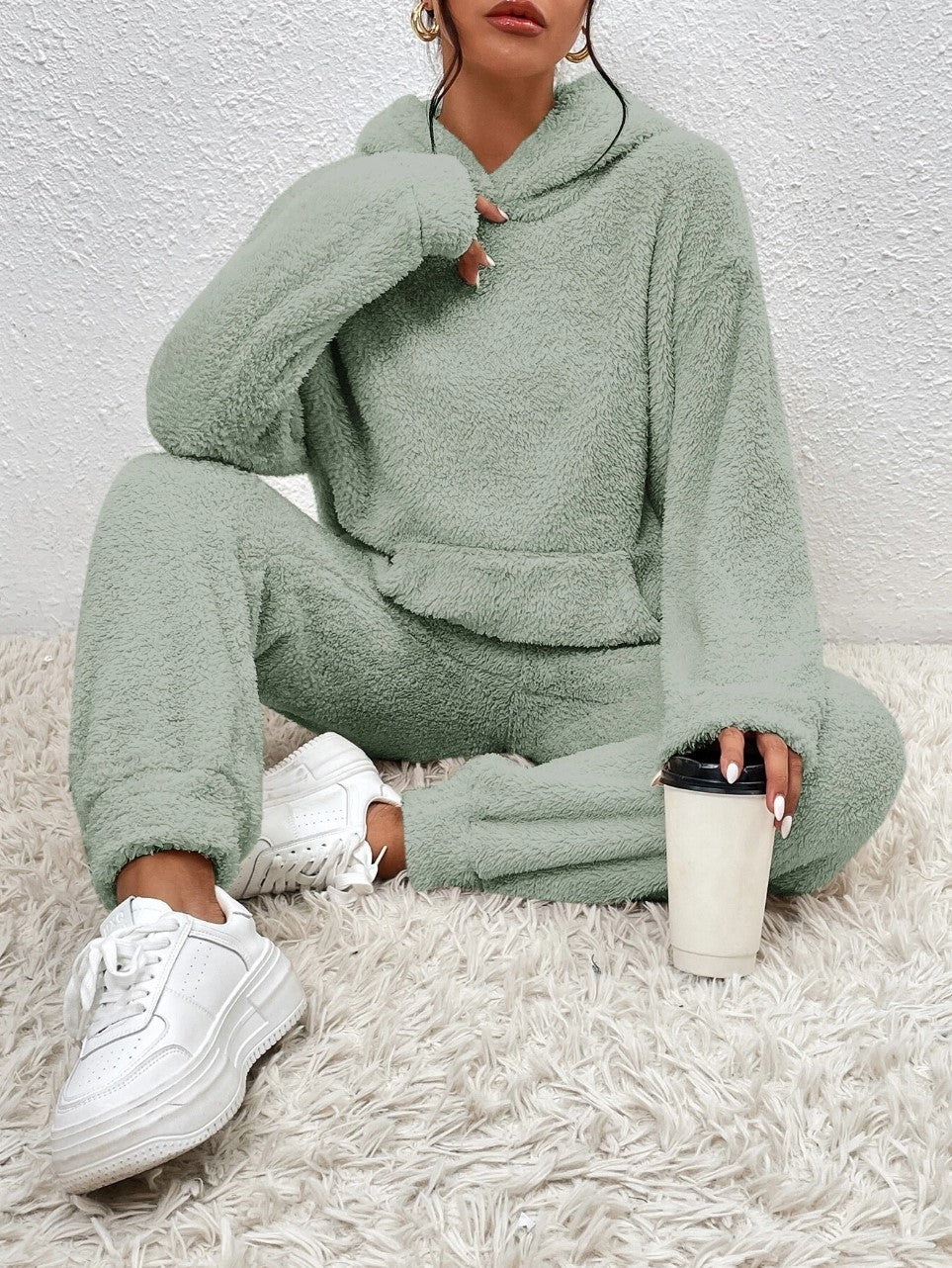 Hoodie Set - Skönt - Varmt - Fleece Loungewear - Two-pIece Set för kvinnor-Eva Jonsson