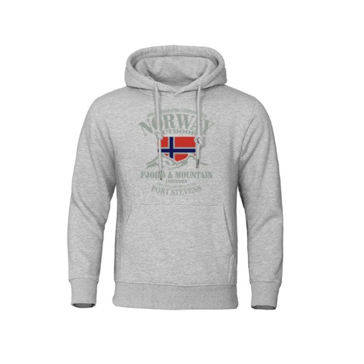 Hoodie för män med slående utomhustryck och bekväm passform Mirla-Eva Jonsson
