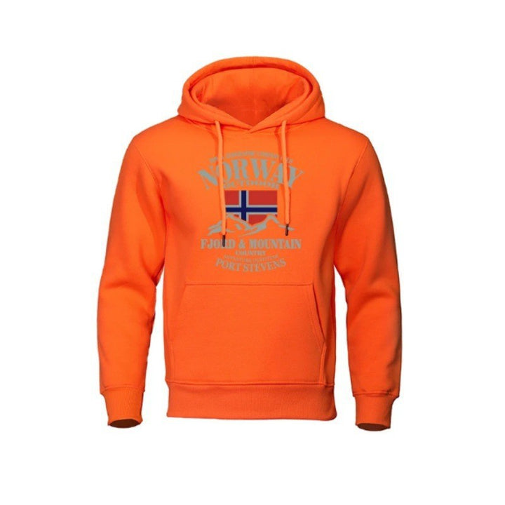 Hoodie för män med slående utomhustryck och bekväm passform Mirla-Eva Jonsson