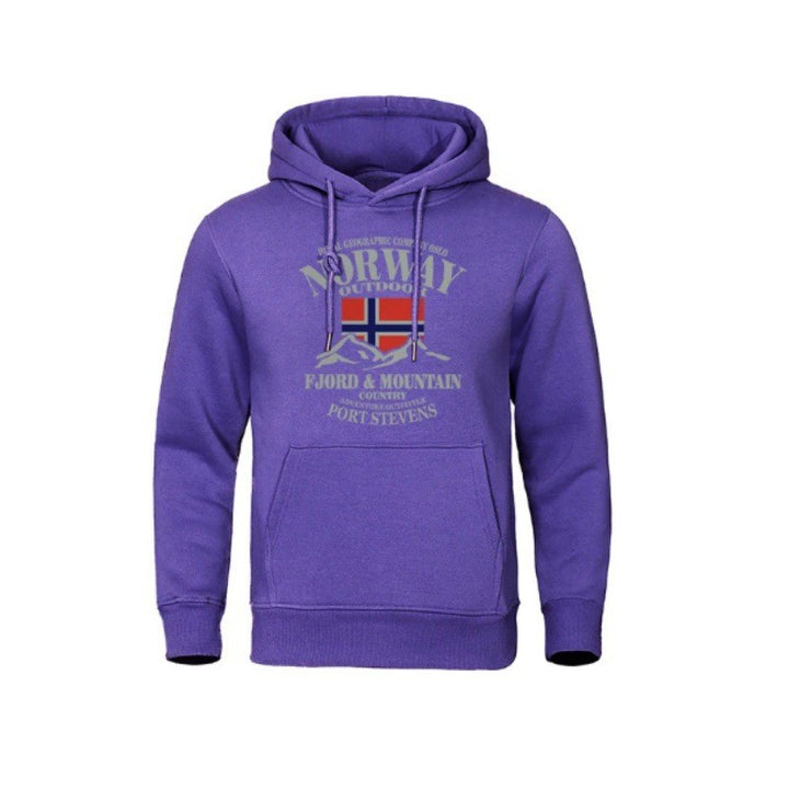 Hoodie för män med slående utomhustryck och bekväm passform Mirla-Eva Jonsson