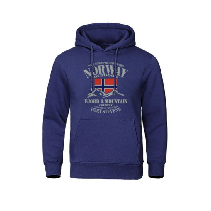 Hoodie för män med slående utomhustryck och bekväm passform Mirla-Eva Jonsson