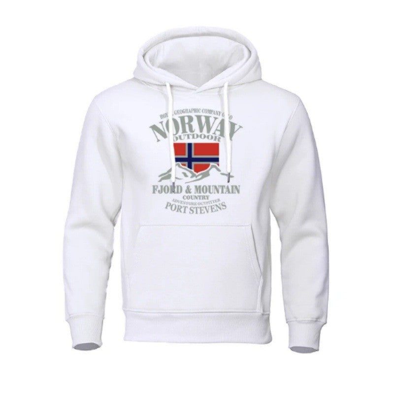 Hoodie för män med slående utomhustryck och bekväm passform Mirla-Eva Jonsson
