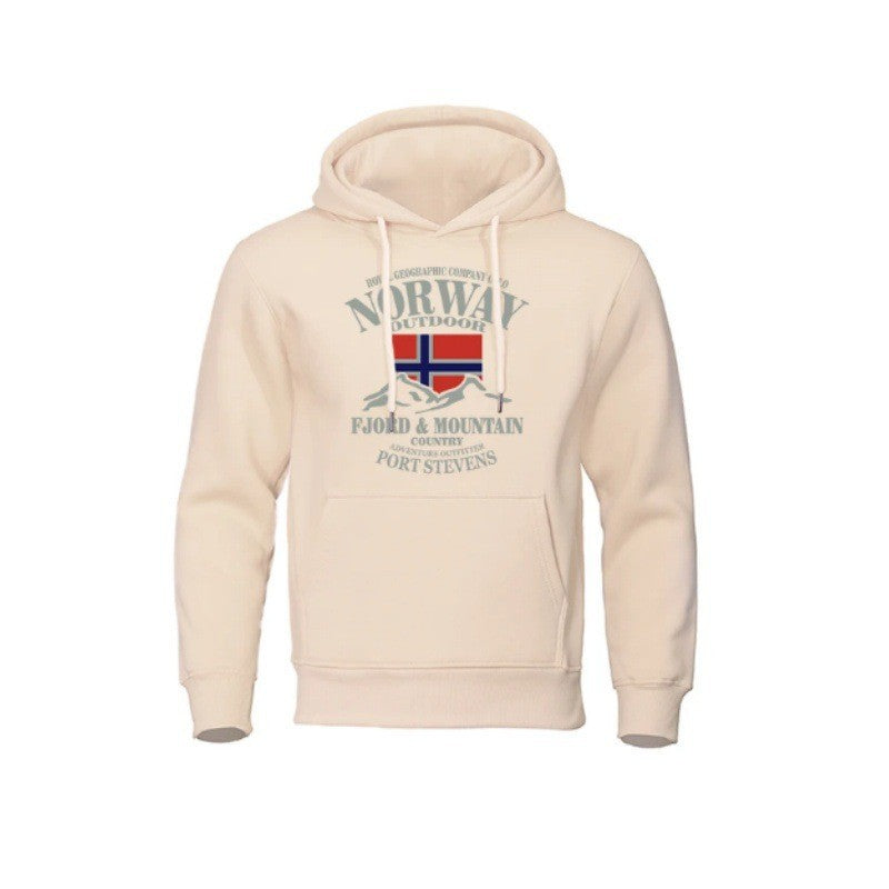 Hoodie för män med slående utomhustryck och bekväm passform Mirla-Eva Jonsson