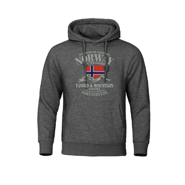 Hoodie för män med slående utomhustryck och bekväm passform Mirla-Eva Jonsson