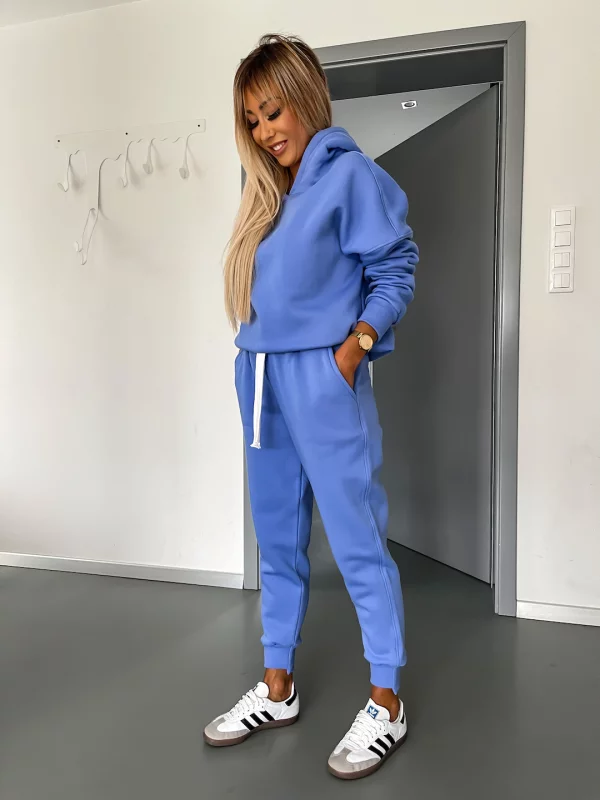 Hoodie och Sweatpants Set | Bomull | Dragsko | Träningsoverall | Joggerset för kvinnor-Eva Jonsson