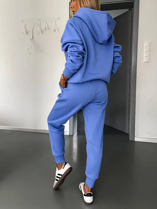 Hoodie och Sweatpants Set | Bomull | Dragsko | Träningsoverall | Joggerset för kvinnor-Eva Jonsson