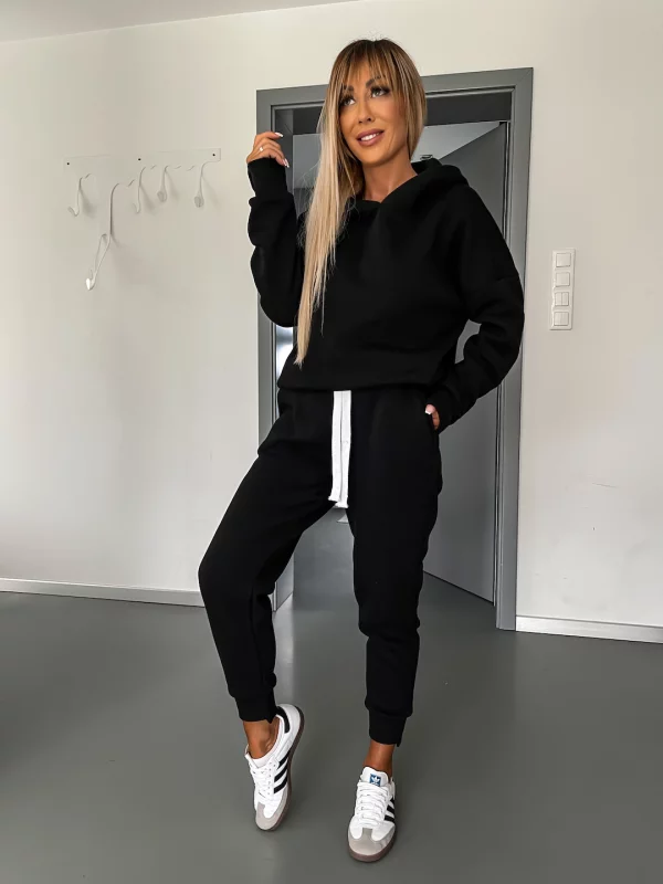 Hoodie och Sweatpants Set | Bomull | Dragsko | Träningsoverall | Joggerset för kvinnor-Eva Jonsson