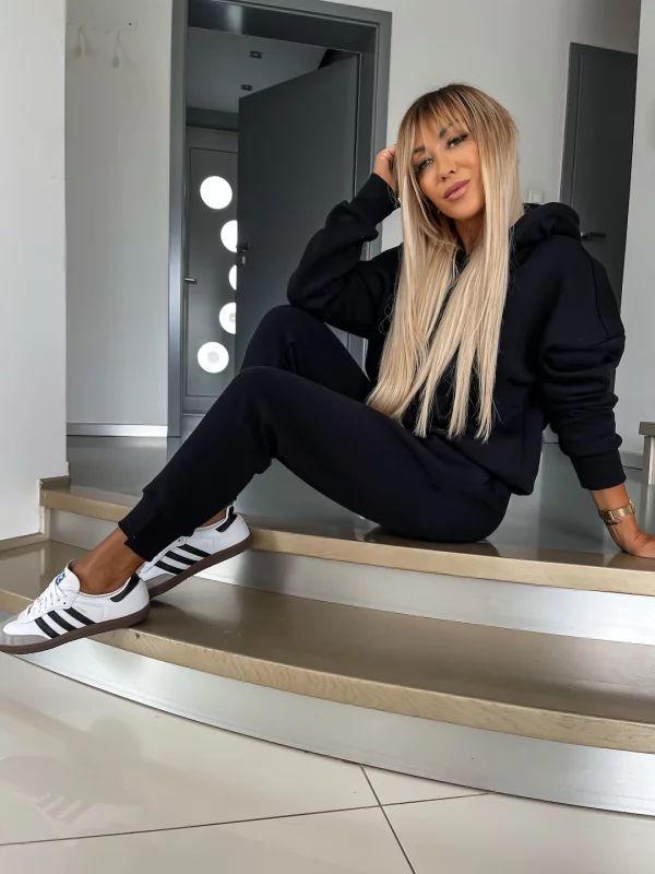 Hoodie och Sweatpants Set | Bomull | Dragsko | Träningsoverall | Joggerset för kvinnor-Eva Jonsson