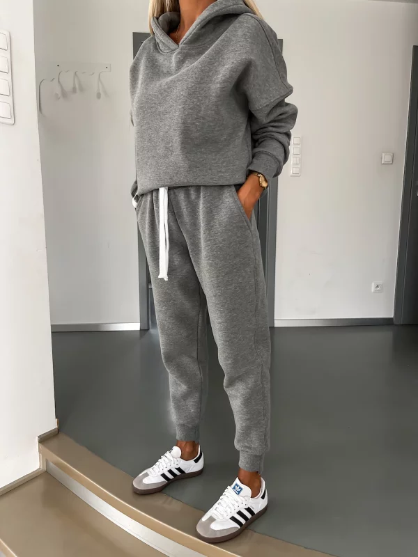 Hoodie och Sweatpants Set | Bomull | Dragsko | Träningsoverall | Joggerset för kvinnor-Eva Jonsson