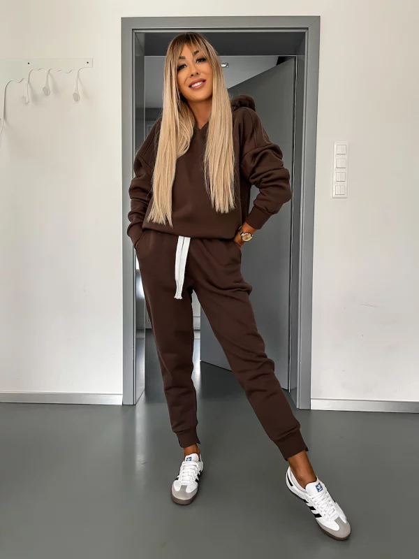 Hoodie och Sweatpants Set | Bomull | Dragsko | Träningsoverall | Joggerset för kvinnor-Eva Jonsson