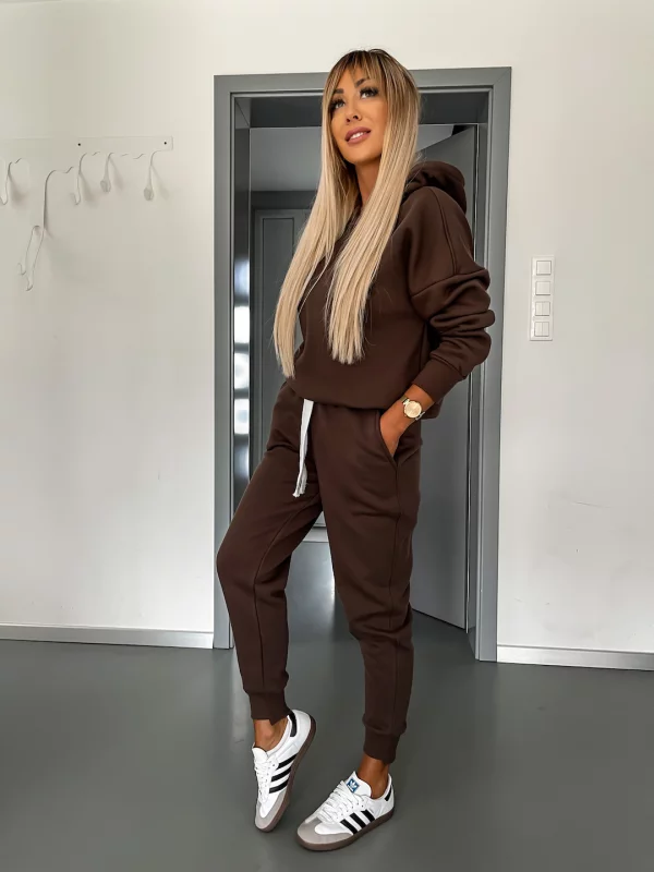 Hoodie och Sweatpants Set | Bomull | Dragsko | Träningsoverall | Joggerset för kvinnor-Eva Jonsson
