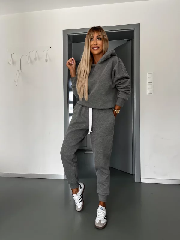 Hoodie och Sweatpants Set | Bomull | Dragsko | Träningsoverall | Joggerset för kvinnor-Eva Jonsson